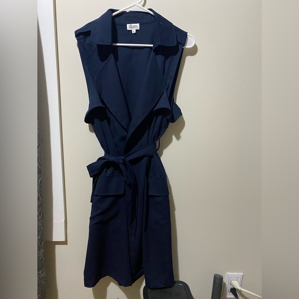 Navy Blue Wrap Dress